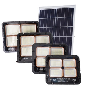 Proiector solar 200w cu 4 casete luminoase , suport, telecomanda, panou solar - Img 1
