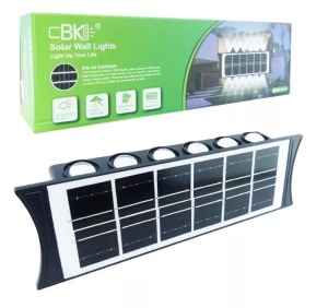 SET 4 LAMPI SOLARE BIDIRECTIONALE CU LUMINA SUS - JOS , 12 LED LUMINA ALB CALD SI RECE - Img 1