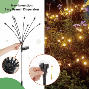 Set 4 Lampi solare Licurici De Gradina 8 Bulbi Fiecare Led Color - Img 2