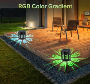 SET 6 LAMPI SOLARE DE PERETE EFECT FLORAL RGB ( colorate ) - Img 4