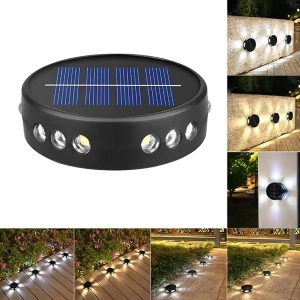 SET 6 LAMPI SOLARE ROTUNDE DE PERETE SAU SOL CU LED - Img 5