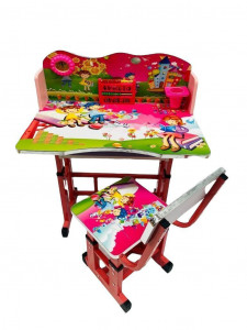 Set birou si scaunel, pentru copii, lemn si metal, +2 ani B6