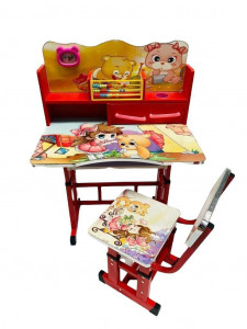 Set birou si scaunel, pentru copii, lemn si metal, +2 ani, Imprimeu Fetita , B13