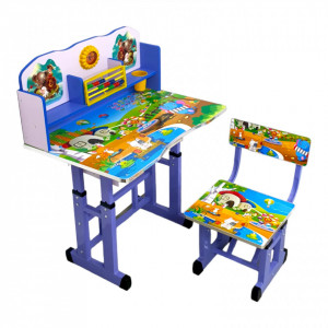 Set pentru copii cu birou si scaunel, metalic + MDF, 69x45 cm, reglabil - Img 4