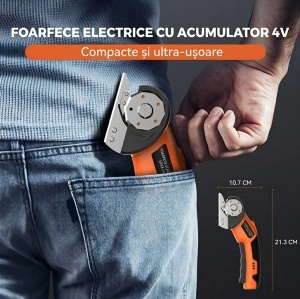 Taietor Electric Carton Fara Fir | Lama Otel Carbon | 6 mm | Blocare Siguranta | 430 g | Portocaliu - Img 7