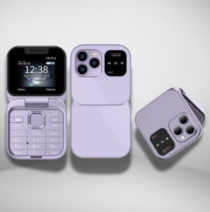 Telefon mobil mini cu ecran dublu, butoane mari, lanterna LED, camera foto, 2 x Nano SIM, player muzical, radio - Img 7