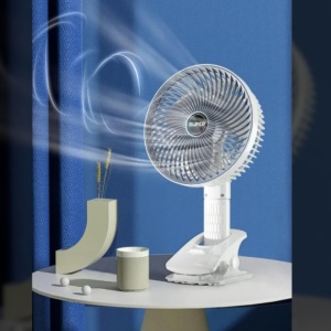 Ventilator portabil, reîncărcabil prin USB, cu 3 trepte, ventilator electric fără fir, ventilator de mână, cu clemă, cu circulație, ventilator de răcire pentru camping, birou - Img 1