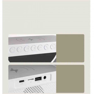 Boxa Bluetooth Multifunctionala 3 in 1, Lampa LED RGB, Boxa Bluetooth, Incarcator Telefon Wireless, Lumina RGB, Alb - Img 3