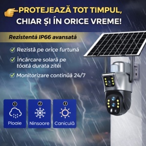 CAMERA DE SUPRAVEGHERE CU PANOU SOLAR SLOT DE CARTELA 4G DUBLA - Img 4