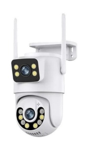 Camera dubla de supraveghere exterior, 8MP 4K, Detectare umana AI, Auto Tracking, IP66, wireless, cu card 32G - Img 1