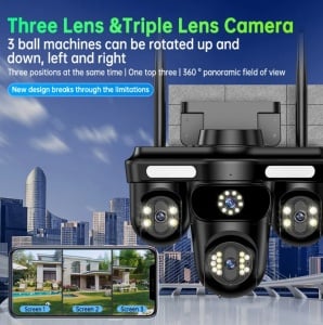 CAMERA SUPRAVEGHERE 16MP , 4 LENTILE , SENZOR MISCARE, ALARMA, ALERTE TELEFON - Img 3