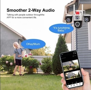 CAMERA SUPRAVEGHERE 4K 12MP CU 3 LENTILE + WIFI 5G + CABLU UTP - Img 3