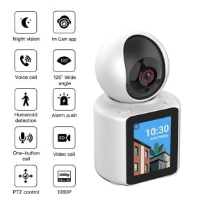 CAMERA SUPRAVEGHERE CU APELARE WIFI , ECRAN, SENZOR MISCARE,VEDERE NOCTURNA - Img 1