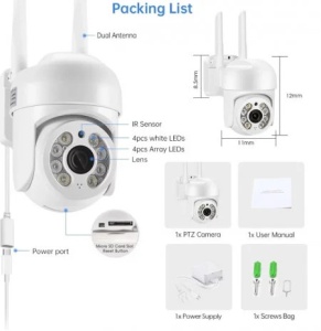 CAMERA SUPRAVEGHERE WIFI 5MP + 2 LAMPI SOLARE DE PERETE 100 LED - Img 4