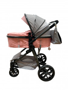 Carucior 2 in 1 T8, Cu landou Reversibil, copertina extensibila, geanta pentru scutece, strangere compacta, plasa de insecte si saltea bambus, turcoaz - Img 4