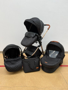 Carucior 3 In 1, Scoica, Landou si Sport, Reversibil Si Cu Suspensii T6, Negru - Img 6