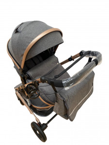 Carucior bebe 2 in 1, 0-36 luni, desene, T7 gri - Img 5