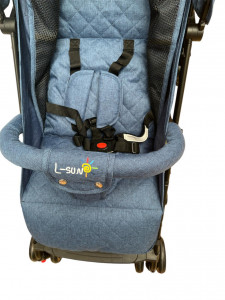 Carucior sport bebelusi, pliere troller, compatibil avion, roti pline, 0-36 luni, albastru - Img 7