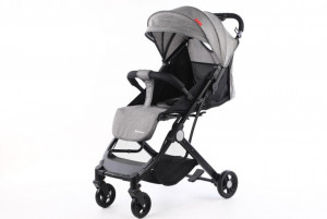 Carucior sport copii, pliere compacta pentru avion, cu sistem troller, C8 gri