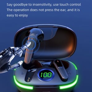 Casti Wireless Bluetooth Hands Free Control Touch Afisaj LED Carcasa Protectie si Incarcare - Img 4