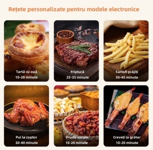 Friteuza cu aer cald, 1700 W, 12L, display Digital, temperatura 200 °C, 6 programe, functii - prajire, coacere, rumenire, grill, vas detasabil, Negru - Img 4