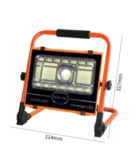 Lampa de Lucru, Incarcare Solara si USB-C, LED 150 W, 6 Moduri de Lumina, Portabil, Acumulator Integrat, Utilizabil Interior/ Exterior, Camping, Santier, Garaj, Service Auto si Alte Destinatii, Martor Luminos Baterie, Rotire 360° - Img 5