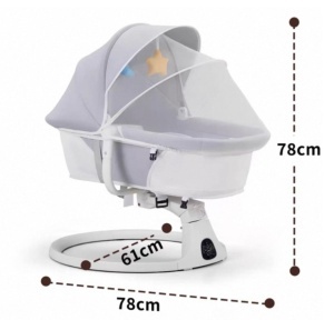 Leagăn electric POPYPAPA, balansoar și pătuț pentru bebeluși, 3 viteze, muzical, cu telecomandă, multicolor, 9kg - Img 2