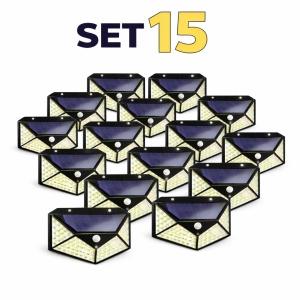 SET 15 LAMPI SOLARE CU SENZOR MISCARE 100 LED , SENZOR MISCARE , SENZOR CREPUSCULAR