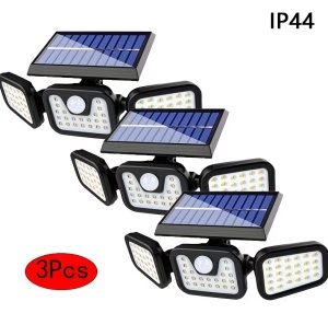 Set 3 x PROIECTOR SOLAR 3 CASETE, 74 LED-uri si senzor de miscare