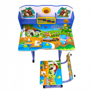 Set pentru copii cu birou si scaunel, metalic + MDF, 69x45 cm, reglabil - Img 5