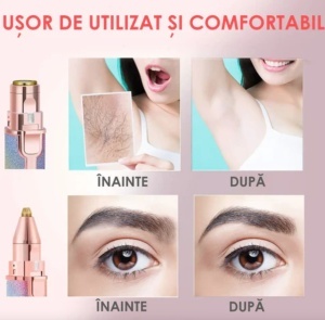 1+1 GRATIS - BeautyGo Epilator & Contur Sprâncene Premium 2-în-1 USB - Img 5