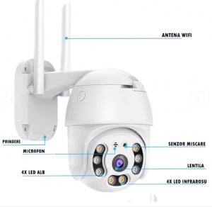 2 CAMERE SUPRAVEGHERE WIFI ICSEE 5MP AH-XM-A6 + CARD CADOU - Img 5