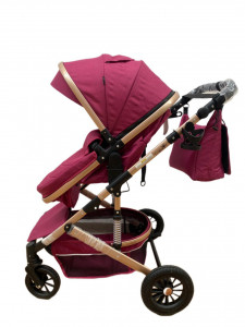 Carucior bebe 2 in 1, 0-36 luni, desene, T7 visiniu - Img 4