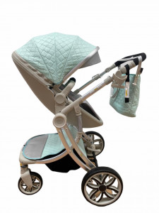 Carucior copii F1 2 in 1, 2 piese, 0-36 luni, verde deschis - Img 3