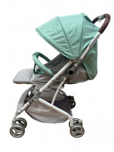 Carucior sport bebelusi, Hope709 T, pliere troller, compatibil avion, roti pline, 0-36 luni, gri-turquaz - Img 2
