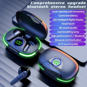 Casti Wireless Bluetooth Hands Free Control Touch Afisaj LED Carcasa Protectie si Incarcare - Img 5
