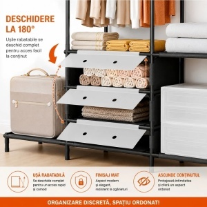 Dulap modular 122x41x188 pentru haine, umerase si incaltaminte - Img 3