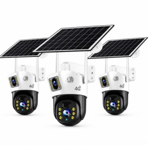 PACHET 3 X Camera de Supraveghere cu Panou Solar slot SIM 4G V380Pro 8MP