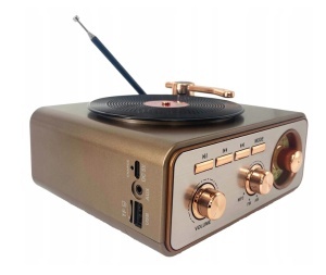 Radio Retro, Meier, Las Vegas, Suport Fm, Am, Sw, Conexiune Usb, Cititor Carduri Microsd, Suport Bluetooth, 15, 5 Cm X 16, 5 Cm X 9 Cm, Aurit - Img 4