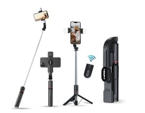 SELFIE STICK CU TELECOMANDA, LED-URI, INALTIME DE 115CM , CONECTARE TELEFON