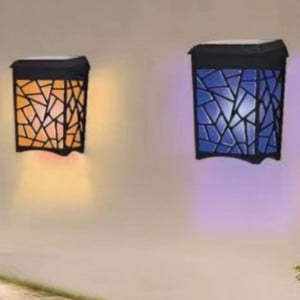 SET 4 LAMPI SOLARE DECORATIVE PENTRU PERETE CU LED COLOR - Img 1