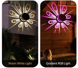 SET 6 LAMPI SOLARE DE PERETE EFECT FLORAL RGB ( led color ) - Img 8