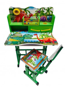 Set birou si scaunel, pentru copii, lemn si metal, +2 ani , B14