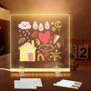 Tableta de scris si desenat pentru copii cu led si markere colorate
