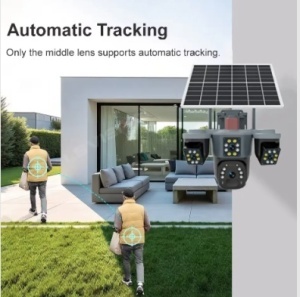 CAMERA SUPRAVEGHERE CU PANOU SOLAR 4K 12MP CU 3 LENTILE + 4G - Img 2