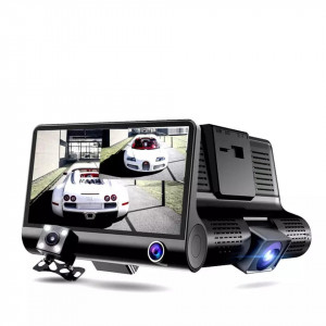CAMERA VIDEO PROFESIONALA AUTO TRIPLA, FULL HD, 3 CAMERE, DISPLAY 4", G SENZOR, 170 GRADE