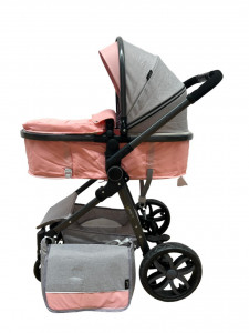 Carucior 2 in 1 T8, Cu landou Reversibil, copertina extensibila, geanta pentru scutece, strangere compacta, plasa de insecte si saltea bambus, turcoaz - Img 6