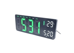 Ceas digital LED de perete/masa, ecran mare de 35x13 cm, Ora/Data/Ziua/Temperatura, Bluetooth - Img 7