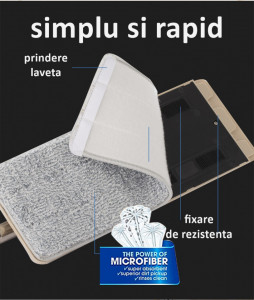 GALEATA CU MOP PLAT SI STORCATOR + 3 LAVETE MICROFIBRA - Img 5