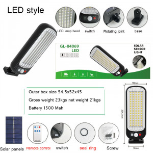 LAMPA SOLARA DE PERETE 100 LED 3 MOD ILUMINARE GL-84069 - Img 1